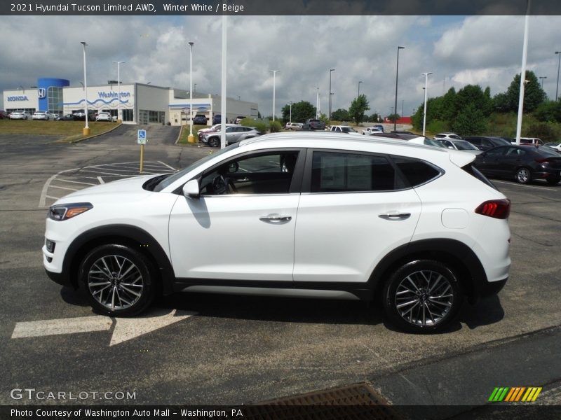 Winter White / Beige 2021 Hyundai Tucson Limited AWD