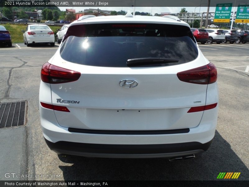 Winter White / Beige 2021 Hyundai Tucson Limited AWD