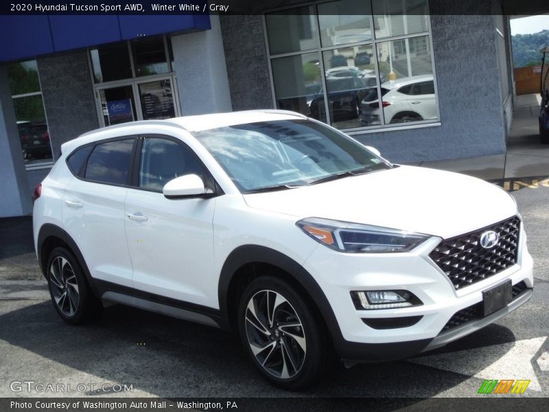 Winter White / Gray 2020 Hyundai Tucson Sport AWD