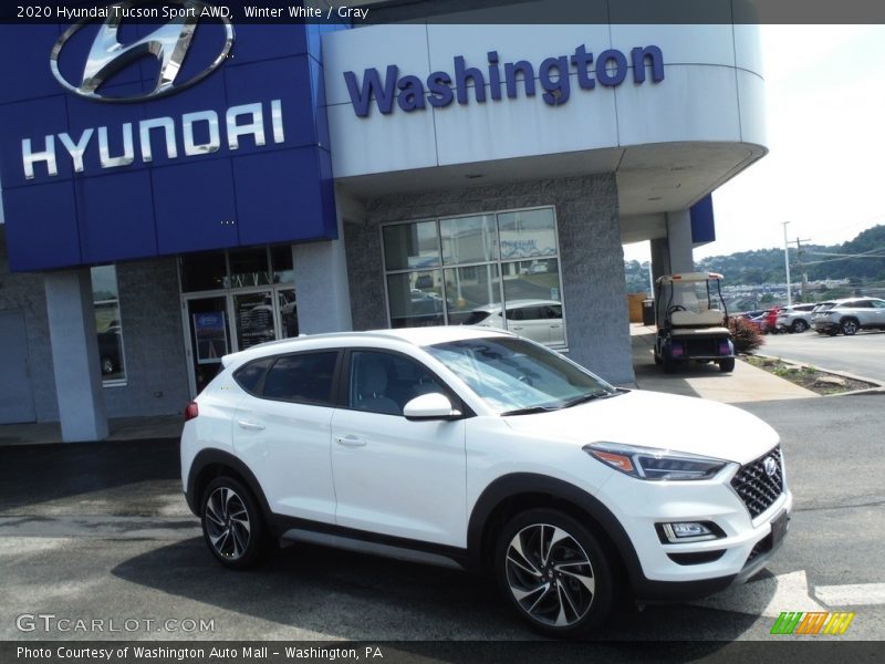 Winter White / Gray 2020 Hyundai Tucson Sport AWD