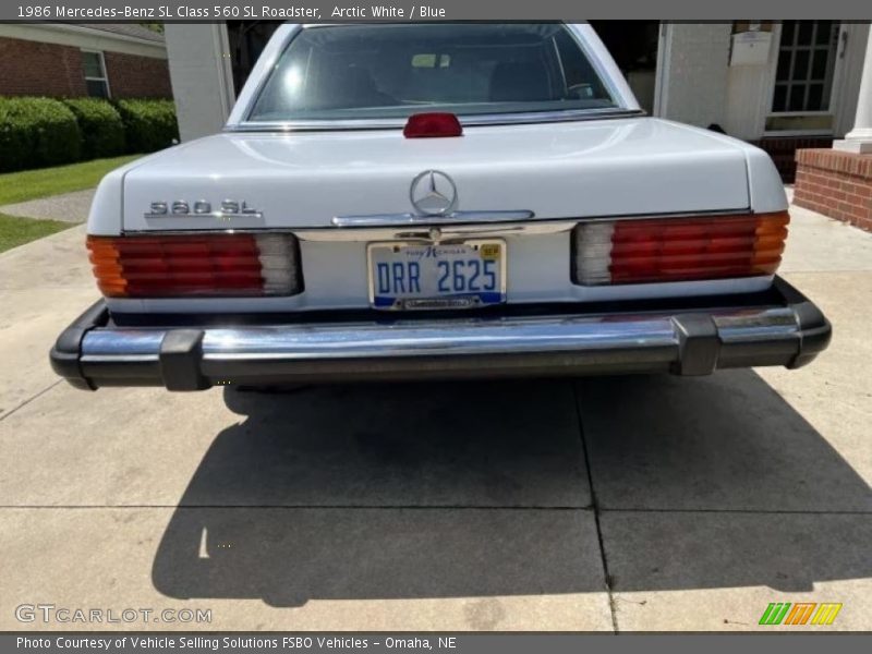Arctic White / Blue 1986 Mercedes-Benz SL Class 560 SL Roadster
