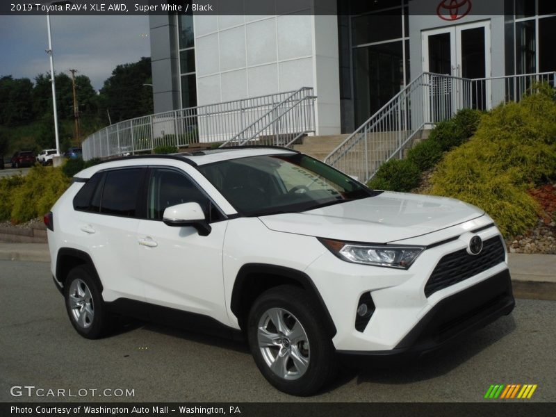 Super White / Black 2019 Toyota RAV4 XLE AWD
