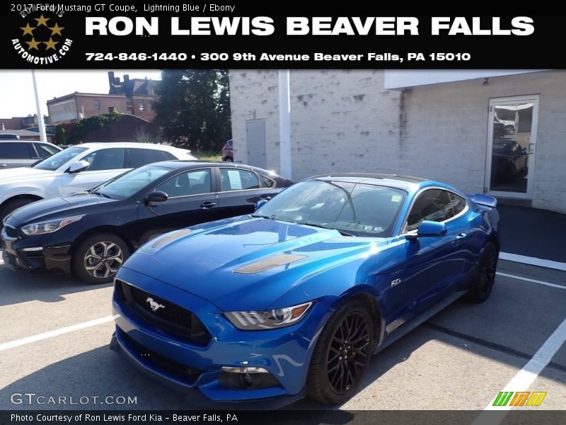Lightning Blue / Ebony 2017 Ford Mustang GT Coupe