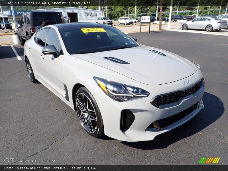 Snow White Pearl / Red 2022 Kia Stinger GT2 AWD