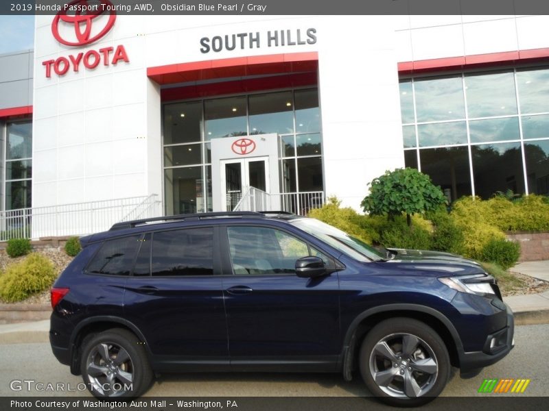 Obsidian Blue Pearl / Gray 2019 Honda Passport Touring AWD