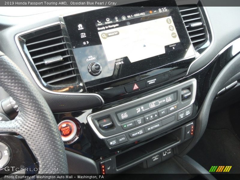 Obsidian Blue Pearl / Gray 2019 Honda Passport Touring AWD
