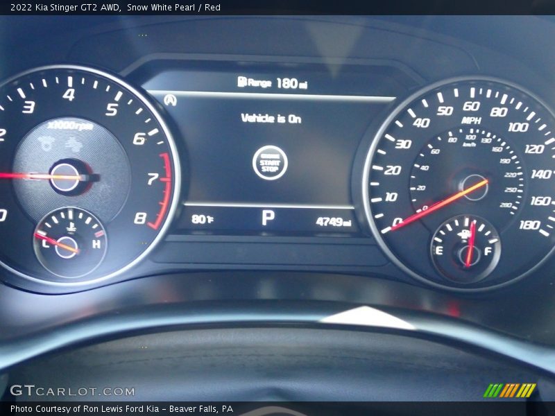 Snow White Pearl / Red 2022 Kia Stinger GT2 AWD