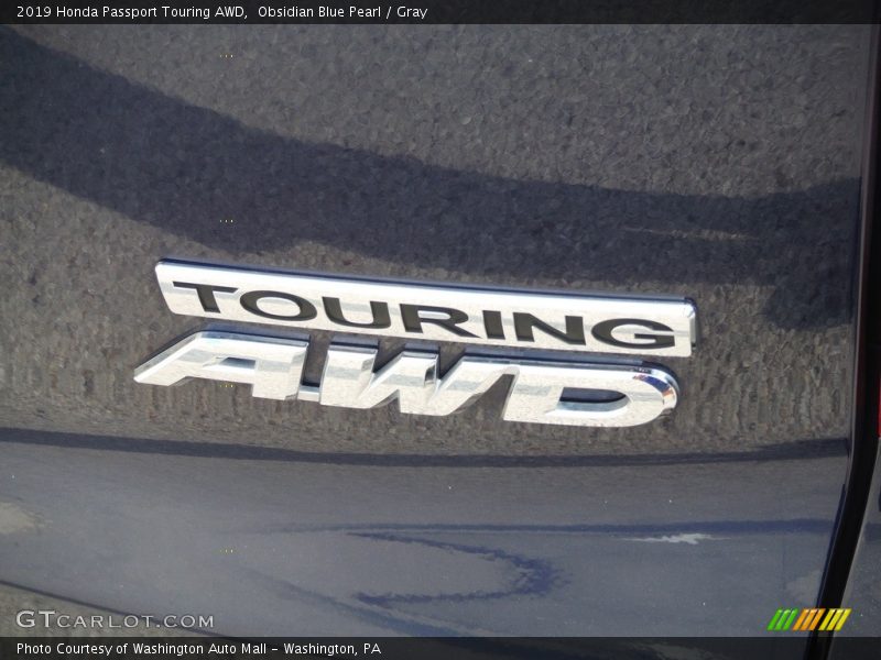 Obsidian Blue Pearl / Gray 2019 Honda Passport Touring AWD