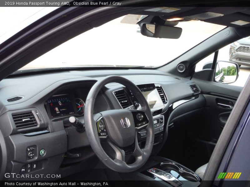 Obsidian Blue Pearl / Gray 2019 Honda Passport Touring AWD