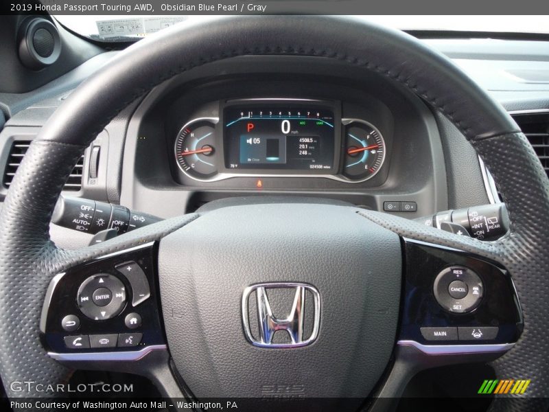 Obsidian Blue Pearl / Gray 2019 Honda Passport Touring AWD