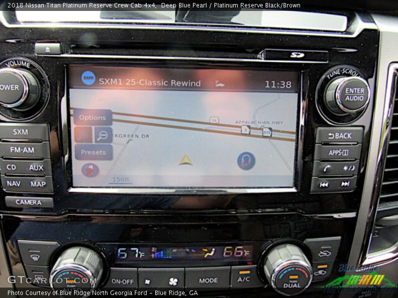 Deep Blue Pearl / Platinum Reserve Black/Brown 2018 Nissan Titan Platinum Reserve Crew Cab 4x4