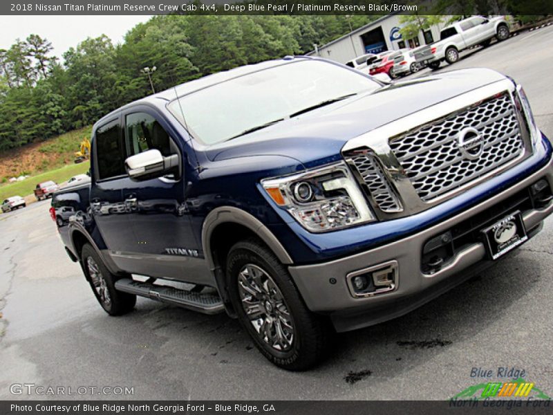 Deep Blue Pearl / Platinum Reserve Black/Brown 2018 Nissan Titan Platinum Reserve Crew Cab 4x4