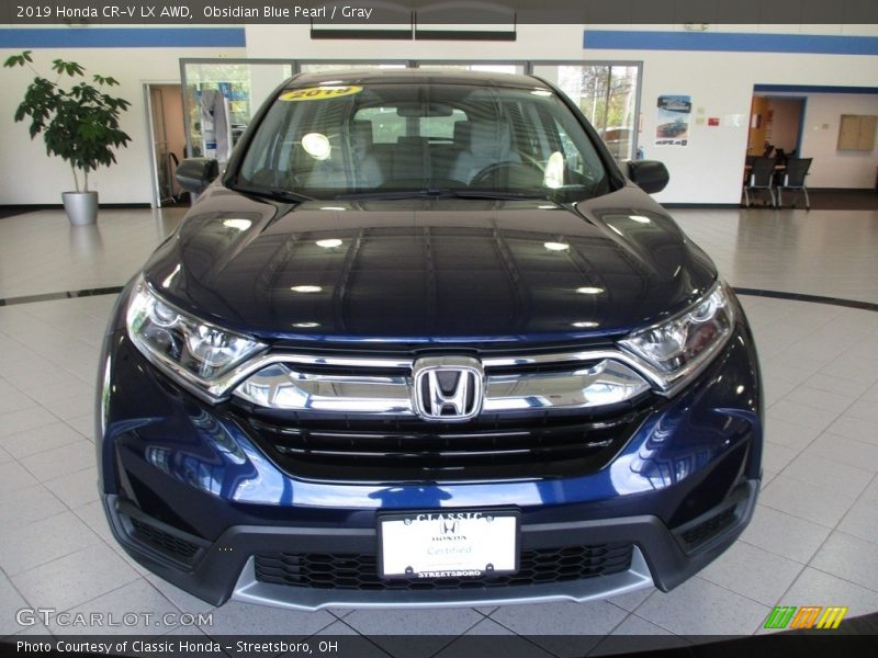 Obsidian Blue Pearl / Gray 2019 Honda CR-V LX AWD