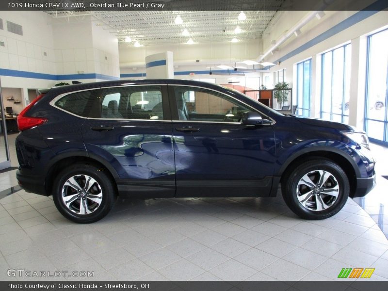 Obsidian Blue Pearl / Gray 2019 Honda CR-V LX AWD