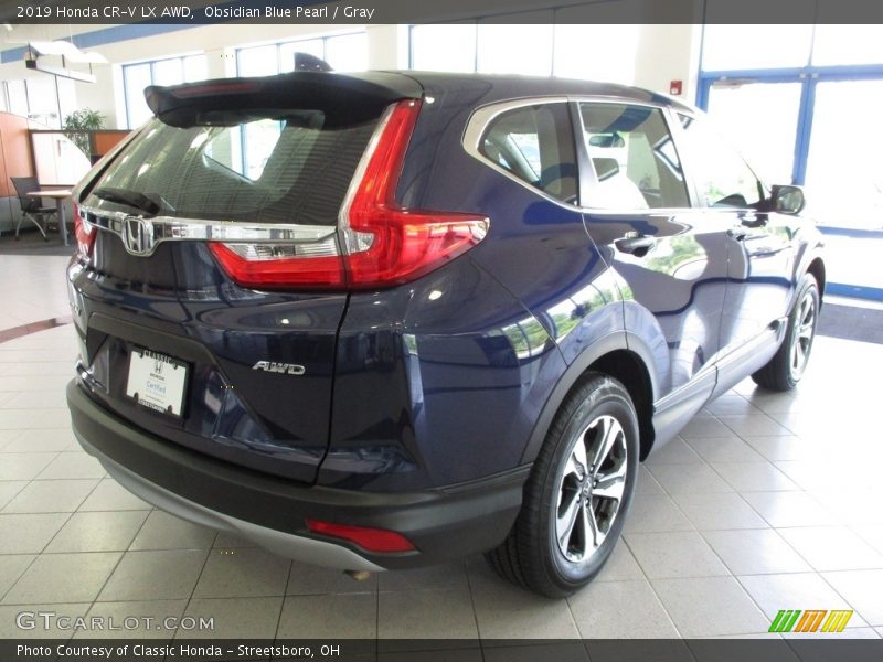 Obsidian Blue Pearl / Gray 2019 Honda CR-V LX AWD