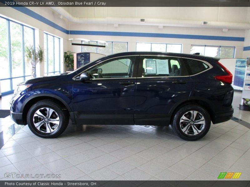 Obsidian Blue Pearl / Gray 2019 Honda CR-V LX AWD
