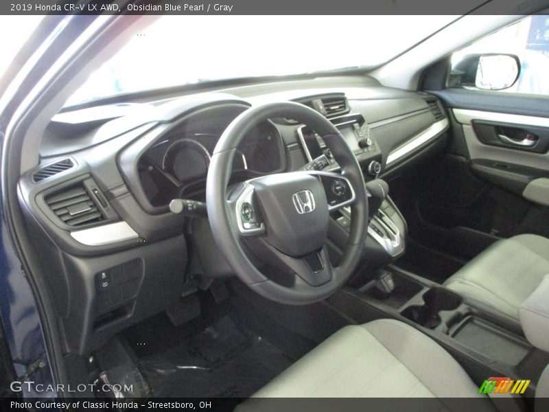 Obsidian Blue Pearl / Gray 2019 Honda CR-V LX AWD