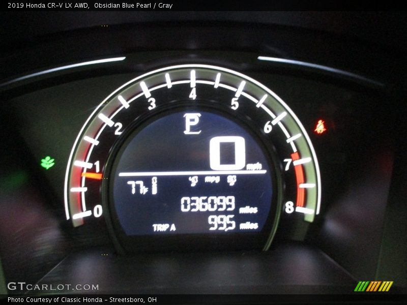 Obsidian Blue Pearl / Gray 2019 Honda CR-V LX AWD