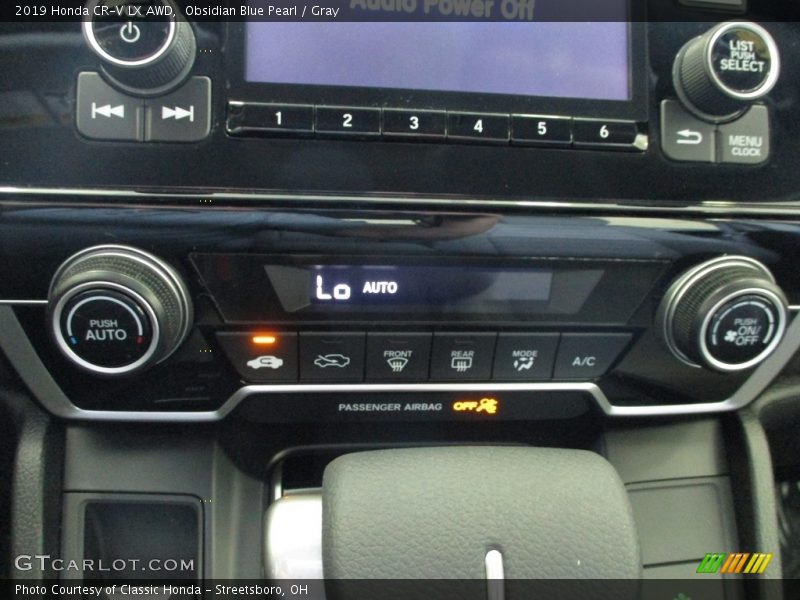 Obsidian Blue Pearl / Gray 2019 Honda CR-V LX AWD