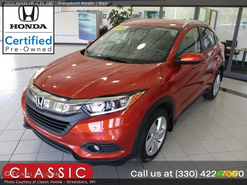 Orangeburst Metallic / Black 2020 Honda HR-V EX AWD