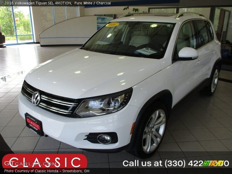 Pure White / Charcoal 2016 Volkswagen Tiguan SEL 4MOTION