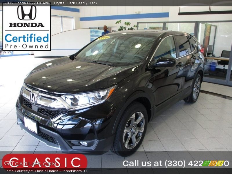 Crystal Black Pearl / Black 2019 Honda CR-V EX AWD