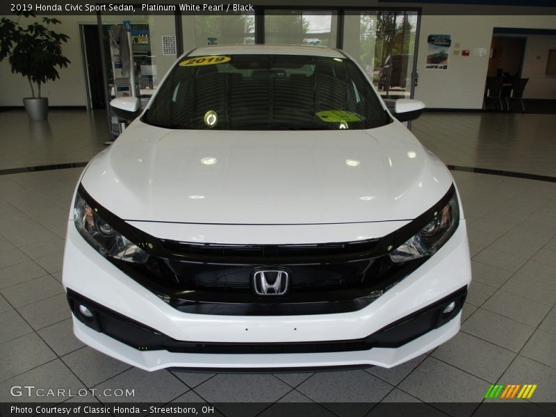Platinum White Pearl / Black 2019 Honda Civic Sport Sedan