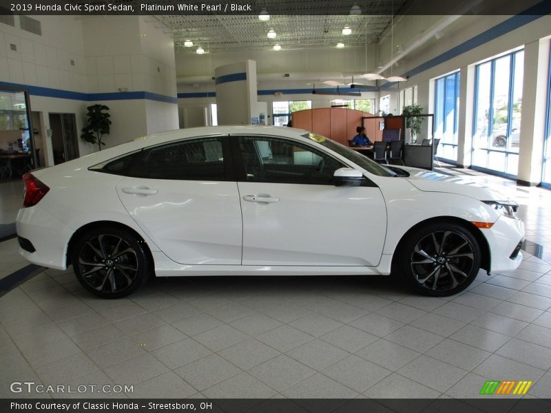 Platinum White Pearl / Black 2019 Honda Civic Sport Sedan