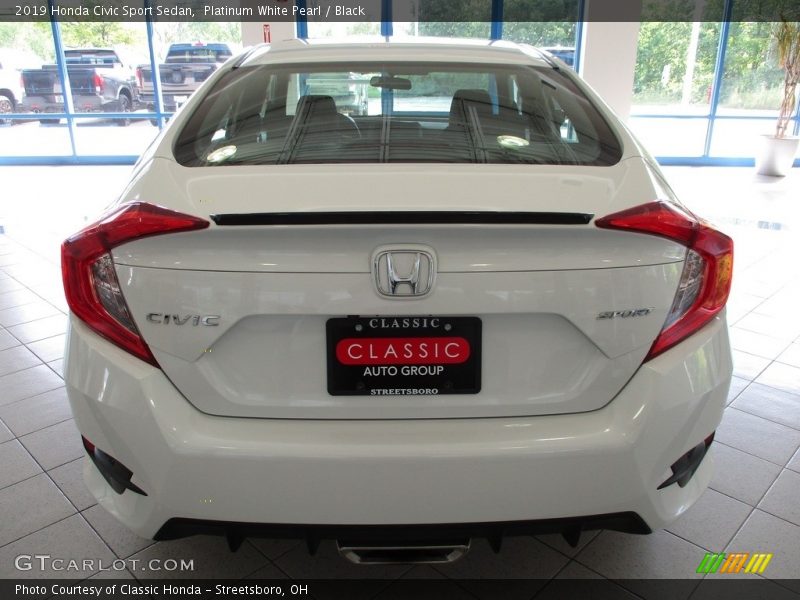 Platinum White Pearl / Black 2019 Honda Civic Sport Sedan