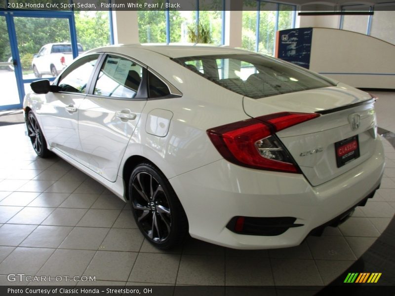 Platinum White Pearl / Black 2019 Honda Civic Sport Sedan