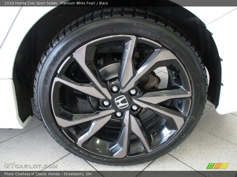 Platinum White Pearl / Black 2019 Honda Civic Sport Sedan