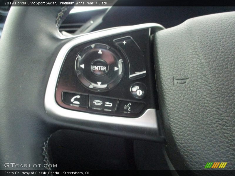 Platinum White Pearl / Black 2019 Honda Civic Sport Sedan