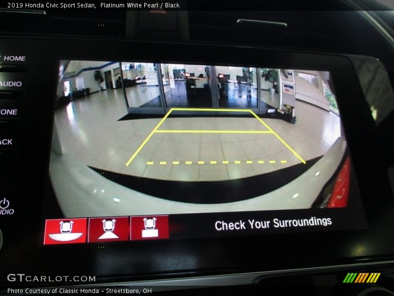 Platinum White Pearl / Black 2019 Honda Civic Sport Sedan