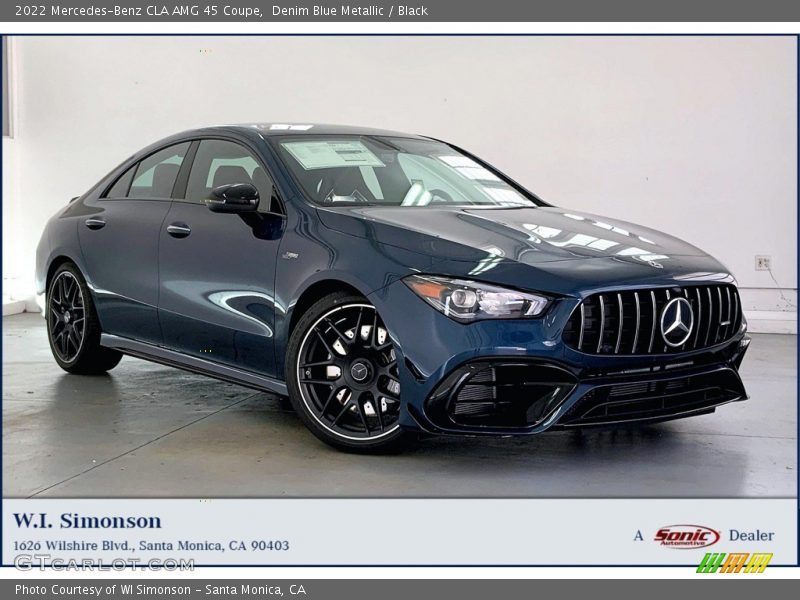 Denim Blue Metallic / Black 2022 Mercedes-Benz CLA AMG 45 Coupe