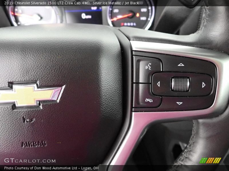 Silver Ice Metallic / Jet Black 2019 Chevrolet Silverado 1500 LTZ Crew Cab 4WD