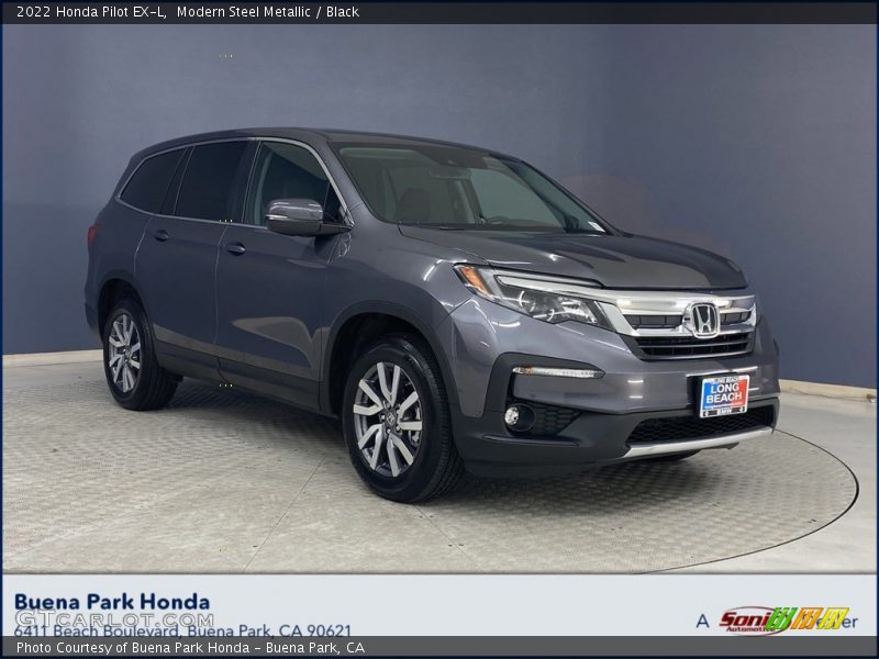 Modern Steel Metallic / Black 2022 Honda Pilot EX-L