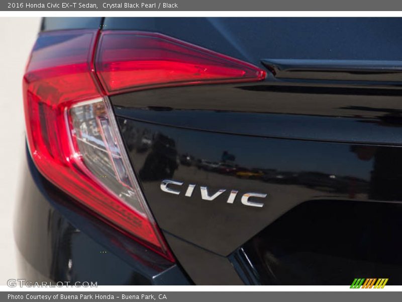 Crystal Black Pearl / Black 2016 Honda Civic EX-T Sedan