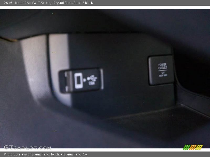 Crystal Black Pearl / Black 2016 Honda Civic EX-T Sedan