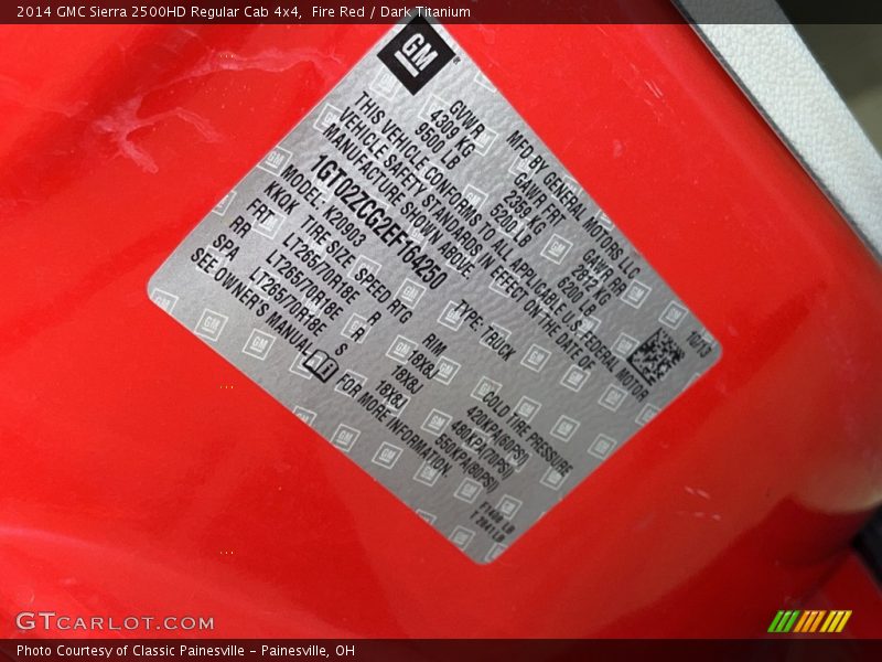 Fire Red / Dark Titanium 2014 GMC Sierra 2500HD Regular Cab 4x4