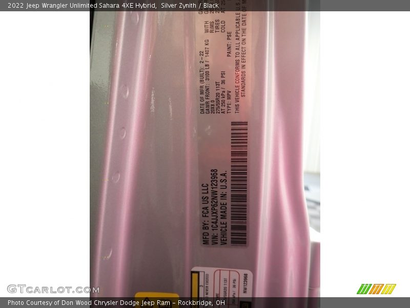 Silver Zynith / Black 2022 Jeep Wrangler Unlimited Sahara 4XE Hybrid