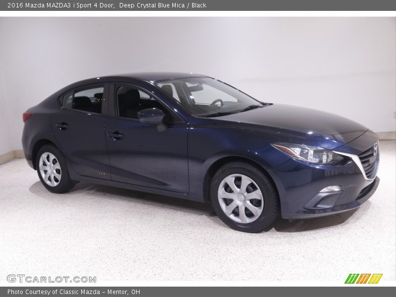 Deep Crystal Blue Mica / Black 2016 Mazda MAZDA3 i Sport 4 Door