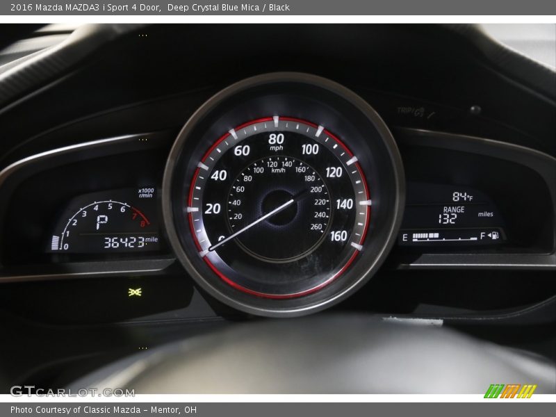 Deep Crystal Blue Mica / Black 2016 Mazda MAZDA3 i Sport 4 Door