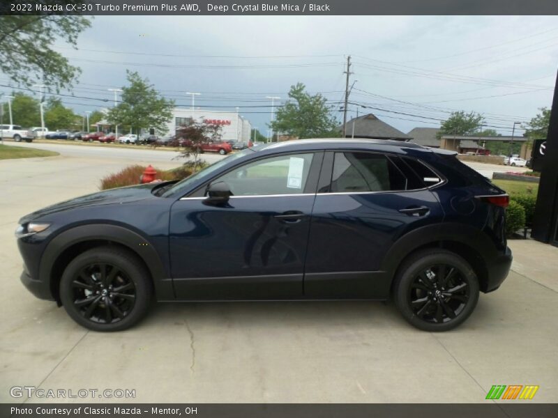 Deep Crystal Blue Mica / Black 2022 Mazda CX-30 Turbo Premium Plus AWD