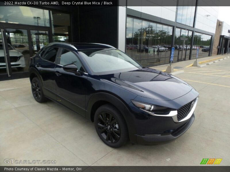 Deep Crystal Blue Mica / Black 2022 Mazda CX-30 Turbo AWD