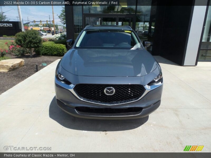 Polymetal Gray Metallic / Red 2022 Mazda CX-30 S Carbon Edition AWD