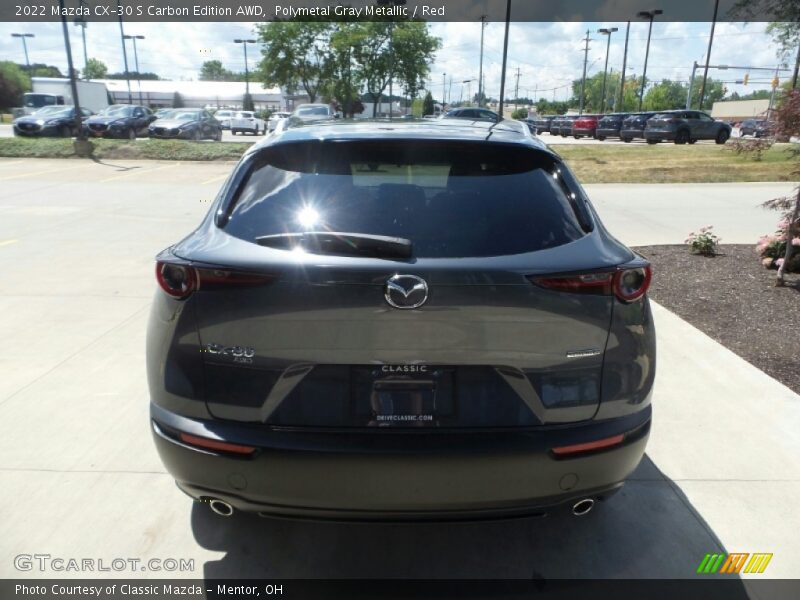 Polymetal Gray Metallic / Red 2022 Mazda CX-30 S Carbon Edition AWD