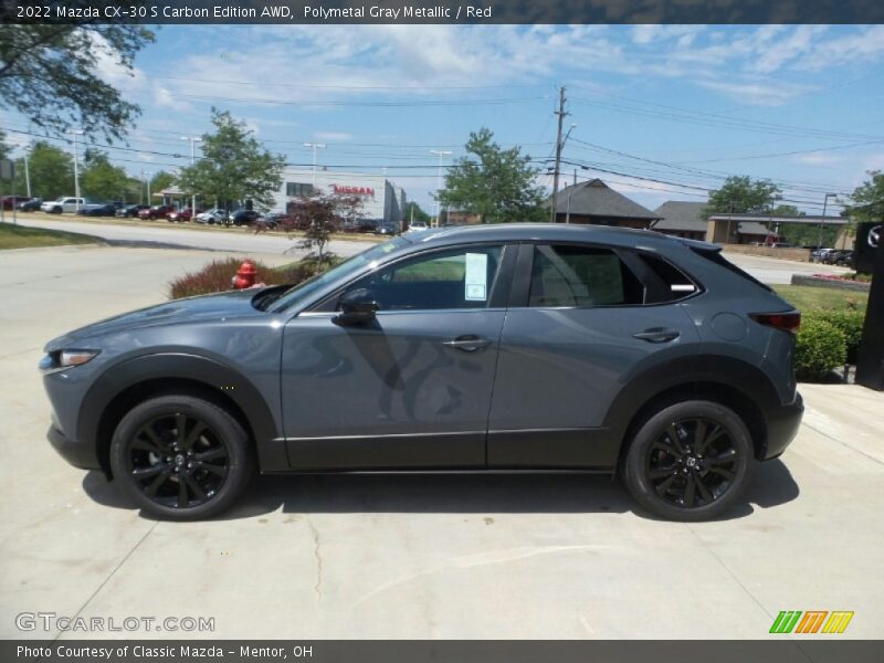 Polymetal Gray Metallic / Red 2022 Mazda CX-30 S Carbon Edition AWD