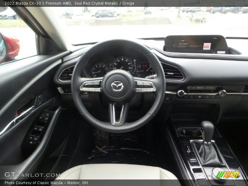 Soul Red Crystal Metallic / Greige 2022 Mazda CX-30 S Premium AWD