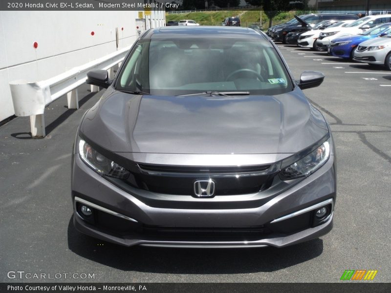 Modern Steel Metallic / Gray 2020 Honda Civic EX-L Sedan