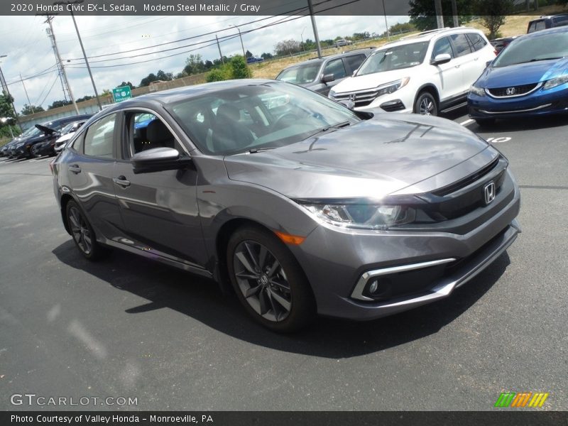 Modern Steel Metallic / Gray 2020 Honda Civic EX-L Sedan